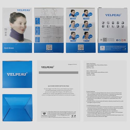 Velpeau Neck Brace for Neck Pain and Support - Soft Cervical Collar for Sleeping, Snoozing, Sleeping Upright, Anti-Snoring, Sleep Apnea for Women & Men (Blue, Enhanced Version, XL: 16.5-18.7"/4") - size: X-Large (Pack of 1), style: Enhanced Version-Blue