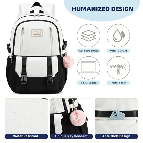 Caoroky knight Travel Laptop Backpack for Women Girls Elementary High School Bag College Backpacks Waterproof Daypack Large Bookbags Purse for Teens Students Computer Bags 15.6 Inch-Blacknew - color: Black-1