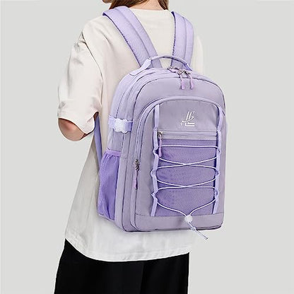 Lanola Kids Backpack for Girls Elementary Primary Middle School Bags for Teens Bookbags Sturdy Durable Travel for Women - Purple - color: Purple