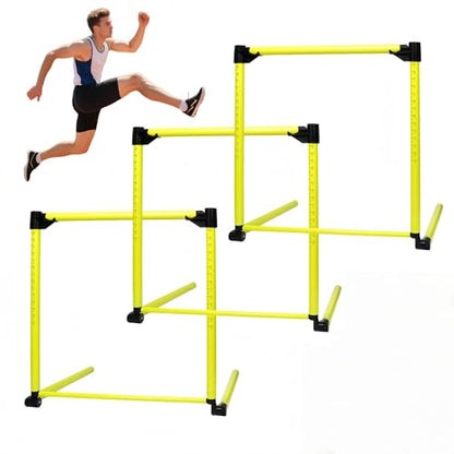 Adjustable Height Hurdles Training Equipment, 3Pcs Practice Hurdles Track and Field for Agility Training, Indoor & Outdoor Detachable Jumping Speed Hurdles for Football, Soccer, Basketball, Dogs