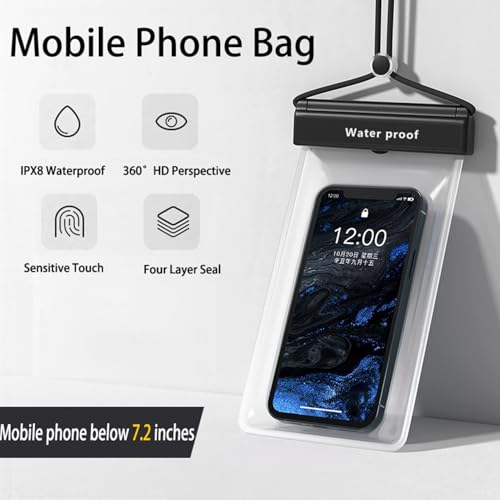 3-in-1 Swim Beach Gym Gear Set.Mesh Drawstring Backpack + Microfiber Beach Towel + Waterproof Phone Pouch, for Swimming, Gym - color: Black