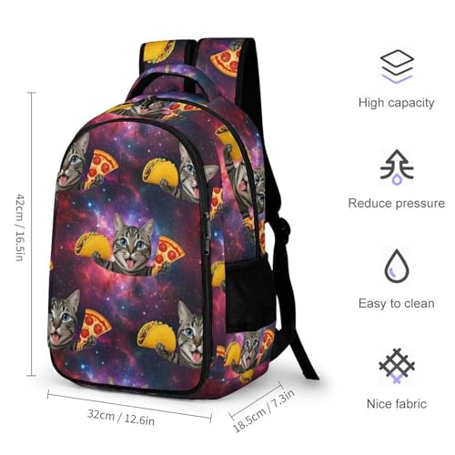 Business Anti Theft Laptop Backpack Galaxy Space Kitten Cat Eat Taco Pizza, Waterproof Travel Computer Bag with Laptop Compartment Gifts for Men Women - color: Pattern (271)