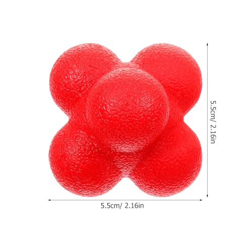 Alipis Hexagonal Reaction Ball for Agility and Hand Eye Coordination Training, 7cm Red High-Difficulty Fitness Ball for Baseball and Indoor Sports Reaction Exercises