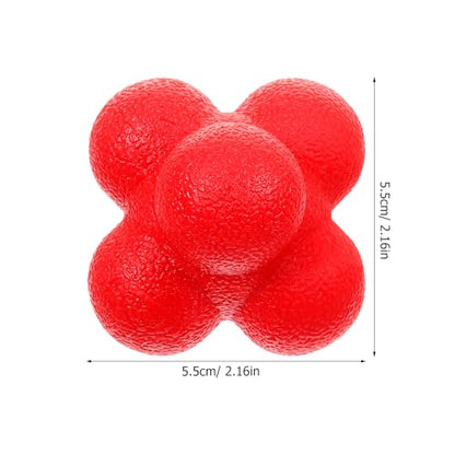 Alipis Hexagonal Reaction Ball for Agility and Hand Eye Coordination Training, 7cm Red High-Difficulty Fitness Ball for Baseball and Indoor Sports Reaction Exercises