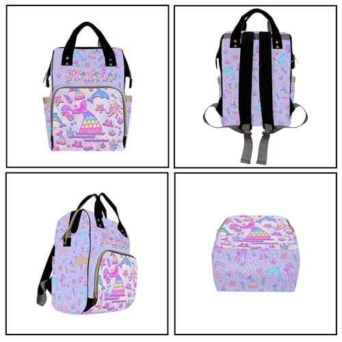 Custom Diaper Bag for Girls Personalized Diaper Bag Backpack &Insulated Water Bottle with Name Custom Monogram Baby Travel Bag Nursing Diaper Mommy Backpack with Adjustable Shoulder Straps Nappy Bag - color: Design 10