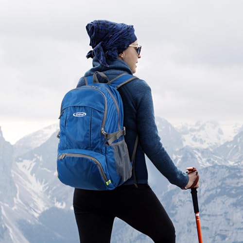 G4Free 40L Lightweight Packable Hiking Backpack, Waterproof Travel Daypack - color: Dark Blue