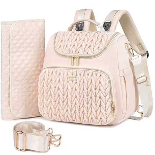 Tealari 4 in 1 Convertible Diaper Bag Backpack,Waterproof Baby Diaper Bag with Changing Pad,Converts into Baby Tote Bag,Diaper Backpack,Stroller Bag and Crossbody Diaper Bag - color: Beige