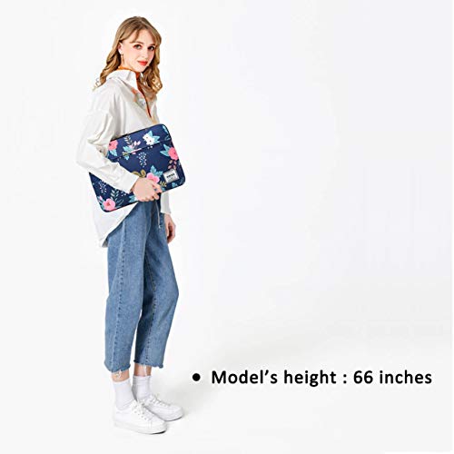 Laptop Sleeve Bag Case Cover for MacBook Pro 16 inch and 15 inch-15.6 inch HP Microsoft Surface Dell Samsung Toshiba Lenovo Acer Chromebook Notebook Computer - color: Navy Flower, size: 15 inch-15.6 inch