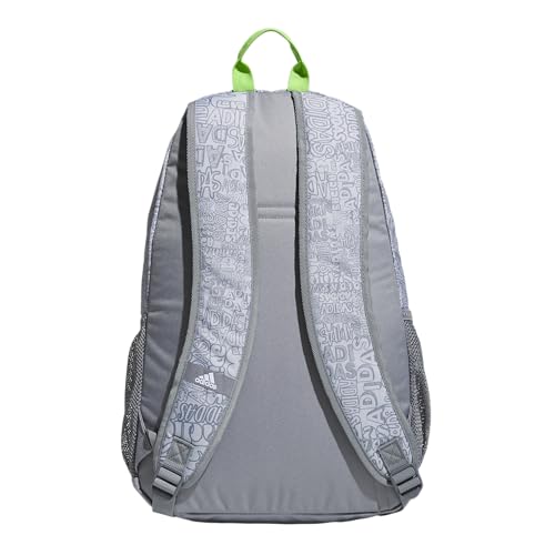 adidas Excelerator School Backpack, 33L - color: Adi Font Madness Stone Grey/Lucid Lime Green, size: OSFA