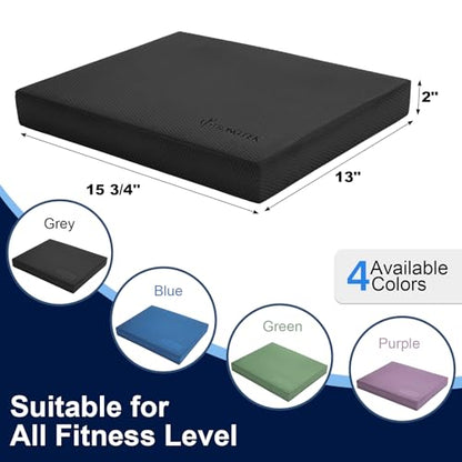 StrongTek Professional Foam Exercise Balance Pad - 15.8" x 13" x 2", High-Density TPE Foam Knee Pad, Non-Slip & Water-Resistant, for Balance Training, Physical Therapy, Yoga, and More - color: Black