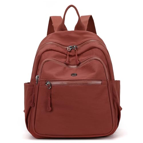 Backpack Purse for Women Ladies Nylon Bag Casual Daypack Travel Shopping Pack (B Style Wine Red) - color: B Style Wine Red