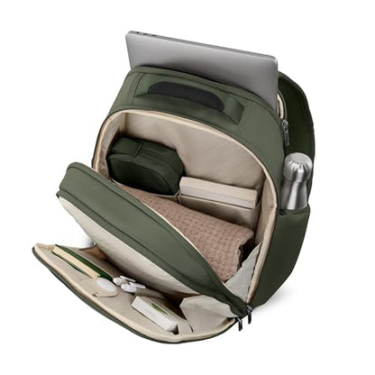 Samsonite Paralux Everyday Backpack - Laptop & Tablet Backpack with 5 Compartments, Removable TecKit™ Pouch, Microsuede Trim, Water Bottle Pockets - Work, Commute & Travel Bag - Olive - color: Olive