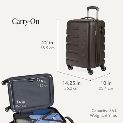 SWISSGEAR Signature Carry-On/Large Hardside Expandable Spinner Luggage Set, ABS Construction, TSA-Friendly Lock, Chocolate, 2-Piece Set (19/27-Inch) - color: Chocolate, size: 2-Piece Set (19/27)