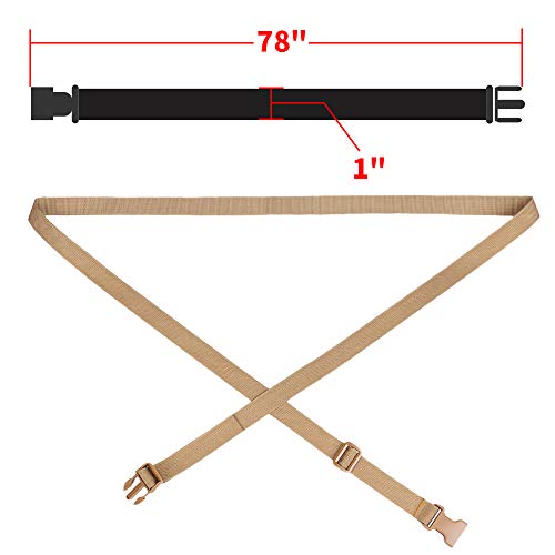 MAGARROW 78" x 1" Strap Buckle Packing Straps Adjustable 1-Inch Belt - color: Khaki 6.5 feet Long (4-PCS)
