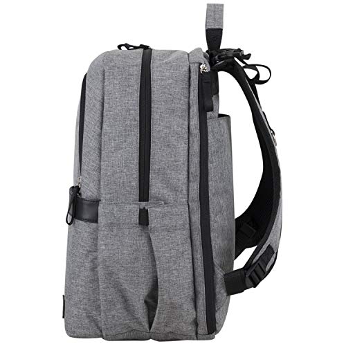 BODHI The Baby Athleisure Tech Diaper Bag Backpack with removable changing pad, Unisex, for Moms and Dads - Medium Gray Chambray - color: Gray Chambray