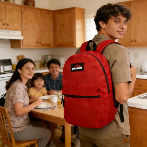 Lightweight Travel Backpack, Casual Daypack, Durable Commuter Bag, Adjustable Shoulder Straps, for Work, Hiking(Red)