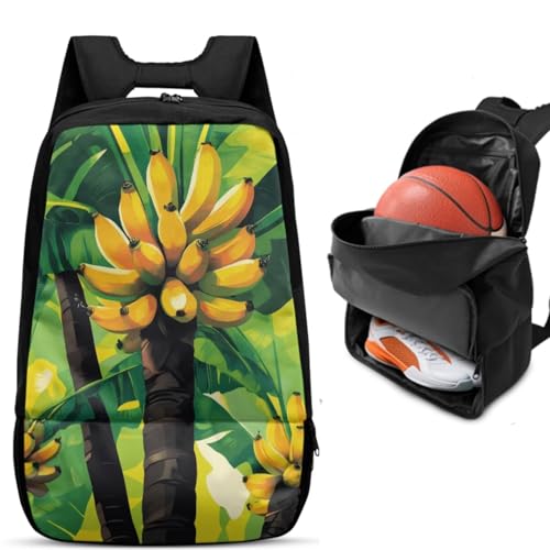 Basketball Backpack With Separate Ball Compartment And Shoes Fit Basketball Volleyball Football - color: Banana