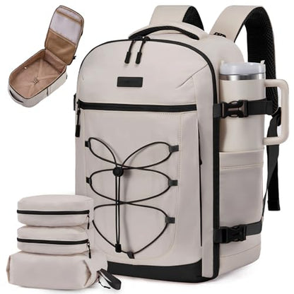 LOVEVOOK Travel Backpack,40L Carry On Backpack Large Fits 17.3" Laptop,TSA Personal Item Travel Bag with 3 Packing Cubes,Water Resistant Laptop Bag Travel Essentials for Weekender Business Hiking - color: Griege-black, size: 17.3 Inch