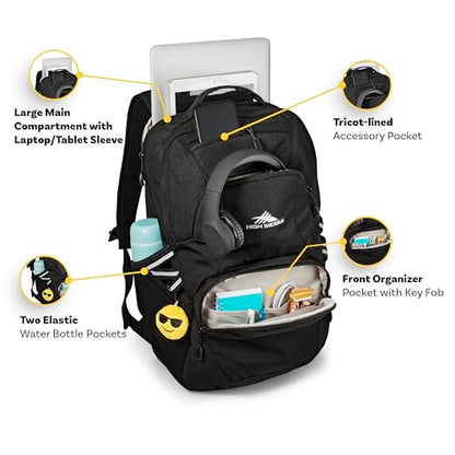 High Sierra Swoop Backpack, Lightweight Bookbag, Large Main Compartment + External Accessory Pockets, Separate Laptop Pocket, Dual Water Bottle Pockets, Fits most 17” Laptops, 30L Capacity, Orchid - color: Orchid Heather