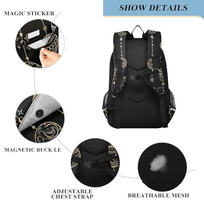 ALAZA Sun Moon Stars Witch Laptop Backpack Purse for Women Men Travel Bag Casual Daypack with Compartment & Multiple Pockets - color: Star