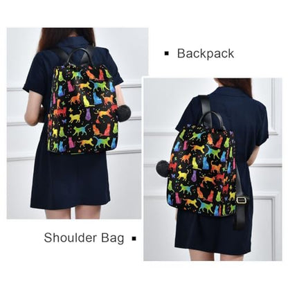 MNSRUU Women Backpack Purse Witchcraft Black Cats Backpack for Women Anti-theft Shoulder Bag Carry On Backpack Lightweight Rucksack Fashion Travel Ladies Bags - color: Cat 14