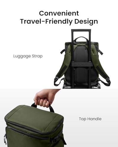 tomtoc 23L-28L Expandable Travel Backpack, Underseat Flight Approved Personal Item for Ryanair Southwest Frontier JetBlue, Lightweight Carry-on Luggage, Water-resistant Business Rucksack Weekender Bag - color: Green