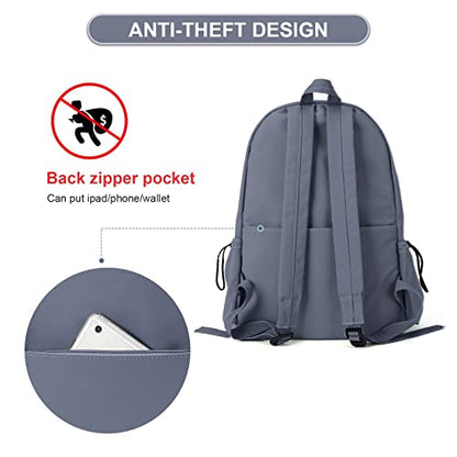 School Backpack for Girls Water Resistant High School Book Bag Simple Backpack for Teens Boys Girls, Lightweight Simple Middle School Back Pack Daypack - color: Blue-purple