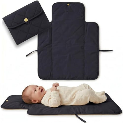 Portable Diaper Changing Pad - Soft and Easy to Clean Diaper Changing Mat for Babies - The Perfect Lightweight and Foldable Pad for Traveling - color: Black