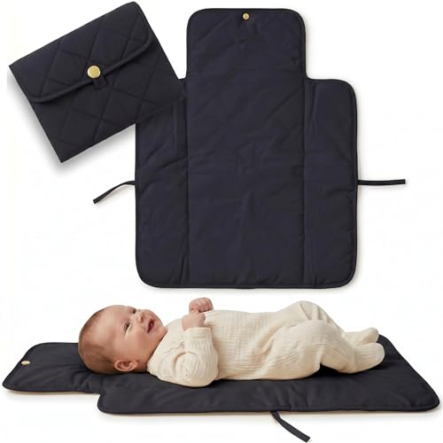 Portable Diaper Changing Pad - Soft and Easy to Clean Diaper Changing Mat for Babies - The Perfect Lightweight and Foldable Pad for Traveling - color: Black