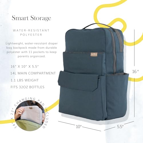 RED ROVR Roo Lightweight 1 LB Diaper Bag Backpack | 11 organizational pockets| Durable & Water-Resistant (Navy) - color: Navy