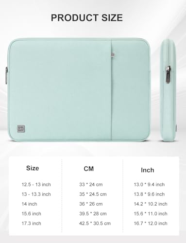 DOMISO Laptop Case Laptop Sleeve Cover Compatible with 14 inch MacBook Pro M4/M3/M2/M1 Pro/Max 2024-2021, Compatible with 13.3 inch HP Dell ASUS Notebook, Water-Resistant Bag with Pocket, Mint Green - color: Mint Green, size: 13-13.3 inch