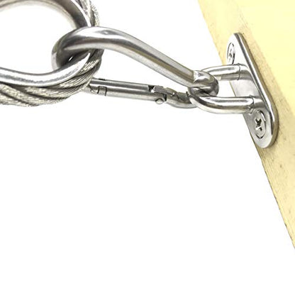8Pcs 304 Stainless Steel 1.8 inch Pad Eye Hooks and 8Pcs 304 Stainless Steel Snap Hooks,Screw Ceiling Hook,Shade Sail Hardware,Outdoors String Lights Hangers with Screws Anchors - style: 1.8 Inches Pad Eye Hooks with Snap Hooks