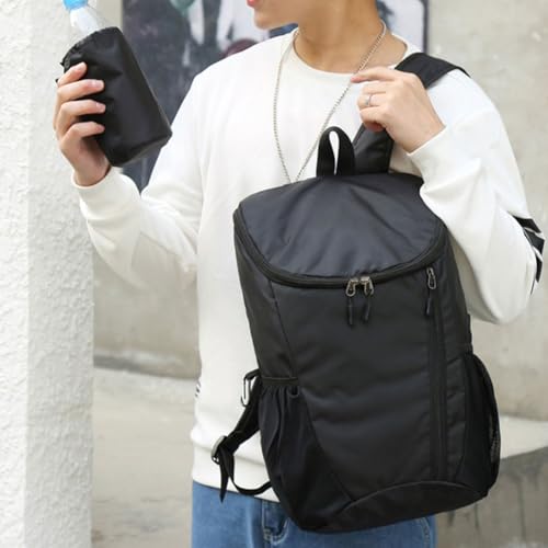 Hiking Backpack, Waterproof Wearable Lightweight Backpack, Foldable Outdoor Travel Camping Daypack - color: Black