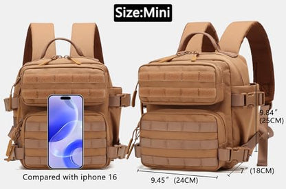 9L Mini Backpack for Men and Women, Small Backpack for Gym Hiking Travel Sports Running (Khaki) - color: 9l-khaki