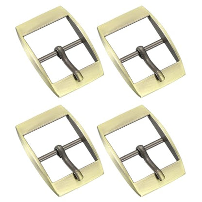uxcell Metal Roller Buckle, Single Prong Belt Buckle Square Center Bar Buckles for Leather - color: Bronze, size: 0.98 Inch