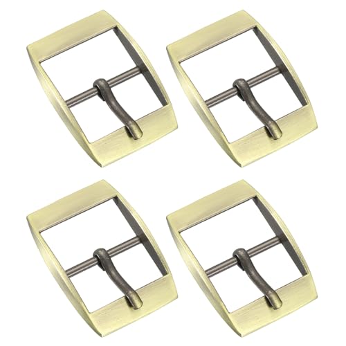 uxcell Metal Roller Buckle, Single Prong Belt Buckle Square Center Bar Buckles for Leather - color: Bronze, size: 1.26 Inch