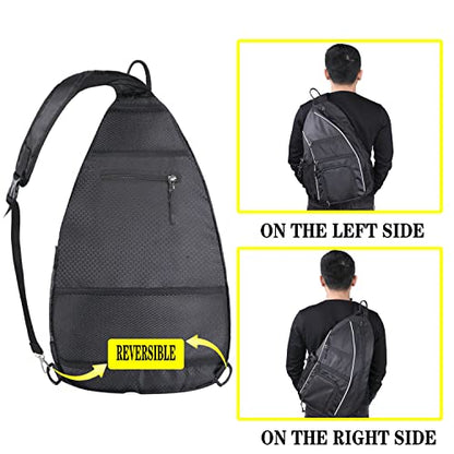 Pickleball Bag - Pickleball Bags for Women Men - Pickleball Backpack - Travel Pickleball Paddle Case, Pickle Ball Bag for Pickleball Paddle Tennis Racket, Protable Pickleball Sling Bag - color: Black