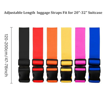 2 Pack Suitcase Straps, Bright Color Adjustable Luggage Belts, TSA Approved (Blue) - color: Blue