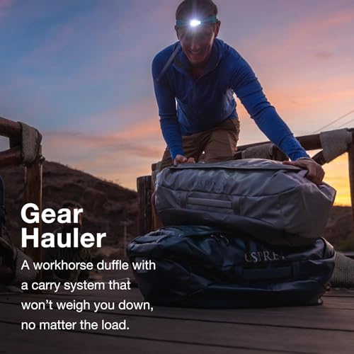 Osprey Transporter Lightweight Travel Duffel Bag - Extra Large Water Resistant Durable Gear Bag for Men and Women - color: Mystery White-moody Burgundy, style: 40l