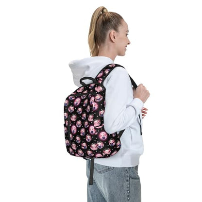 Compact Urban Commute Backpack Cute Axolotl Cherry Flower Blossom, Slim Fit Laptop Daypack for Office Business Casual Daily Wear Men Women - color: Picture (1183)