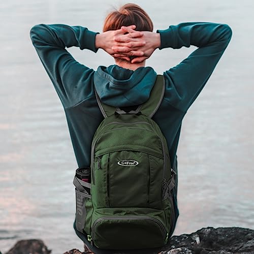 G4Free 40L Lightweight Packable Hiking Backpack, Waterproof Travel Daypack - color: Army Green