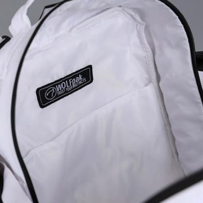 WOLFpak 25L Athletic Gym Backpack - Durable 1000D Waterproof Oxford Material with MOLLE Webbing, Laptop Pocket & Dual Cup Holders, Durable Fitness/Travel/Military Daypack (Polar White) - color: Polar White
