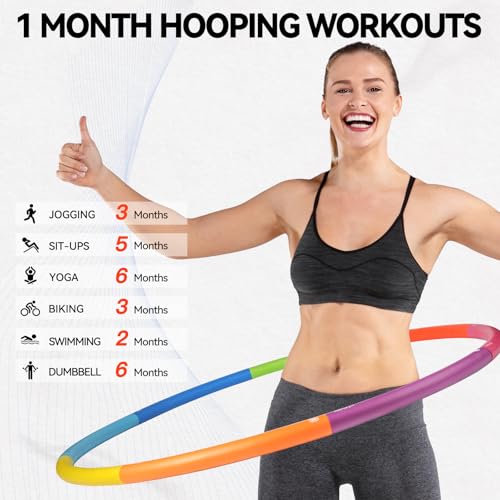 Phobby Weighted Exercise Hoop for Adults, 2.2lb&2.8lb Adjustable Fitness Hoop, 8 Detachable Hoop Sections with Jump Rope & Storage Bag, Home Gym Workout - style: Basic 2.2lb