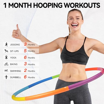 Phobby Weighted Exercise Hoop for Adults, 2.2lb&2.8lb Adjustable Fitness Hoop, 8 Detachable Hoop Sections with Jump Rope & Storage Bag, Home Gym Workout - style: Basic 2.2lb