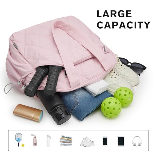 G4Free Pickleball Bag, Pickleball Backpack for Men and Women, Tote with Shoe Compartment and Waterproof Pocket - color: Pink