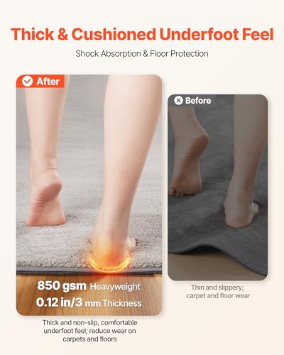 VEVOR Rug Pad 5 x 7 ft, Non-Slip Carpet Area Pad 0.12inch Rug Mat Padding with Dual Surface Felt Cushion & Rubber Gripper, Hardwood Floor Protection for All Floors, Finishes, Keeps Carpets in Place - size: 7' x 5' (Rectangular)