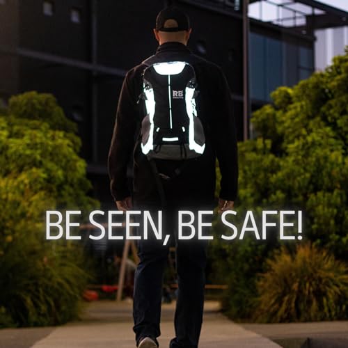 riderbag Reflective Motorcycle Backpack, Hi Viz Commuter Riding Bag | Designed by Riders for Everyday Rides with Laptop Compartment and Helmet Net. Built to Help You Be Seen. - color: Black