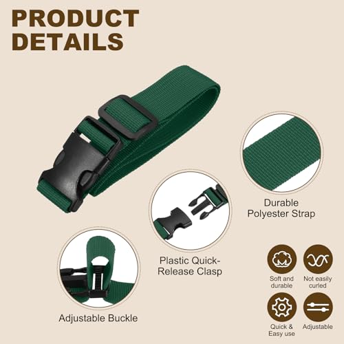 PATIKIL Utility Straps with Quick Release Buckle, (1 Inch x 2 Feet, Dark Green) (3 Pcs) Adjustable Luggage Polyester Straps Backpack Webbing, Suit for Sleeping Bag/Camping/Hiking - color: Dark Green, size: 1 Inch x 2 Feet