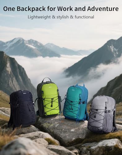 ECOHUB Small Hiking Backpack for Men Women, 20L Lightweight Travel Backpacks Water Resistant Camping Cycling Hiking Daypack - color: Green