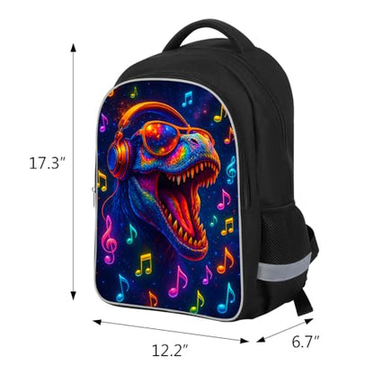 HiMagics Cute 3D Dinosaur School Backpack for Kindergarten Boys Girls Large Capacity Elementary School Bag with Reflective Safety Strips, Durable Bookbag for Grades 1st-12th Students - color: A13-dinosaur